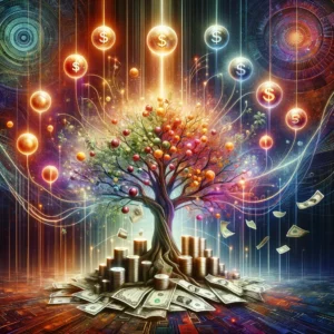 Here's an abstract image that captures the essence of "Discover Everything to Know About Merchant Cash Advances: Top 5 Facts For Success." It features a flourishing tree with five main branches, each symbolizing a key fact about merchant cash advances. The tree's roots are entrenched in a pile of coins and banknotes, highlighting the financial foundation and growth potential. Glowing orbs or fruits hang from the branches, embodying crucial facts or tips for success with merchant cash advances. The vibrant background of financial symbols and growth patterns underscores the prosperity and opportunities these advances offer to businesses.  This composition conveys a comprehensive understanding and strategic insights needed for success with merchant cash advances, focusing on visual elements without textual distractions.