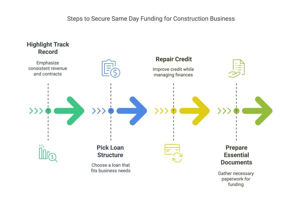 4 Core Steps to Secure Same Day Funding Construction Business loans 