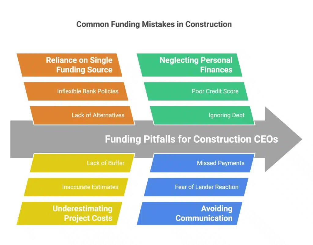 Visual of Common Mistakes Construction CEOs Make With Funding 