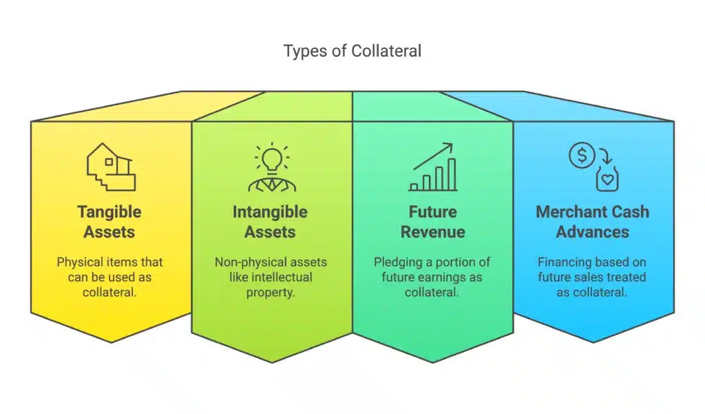 Visualization of types of collateral for a secured business loan