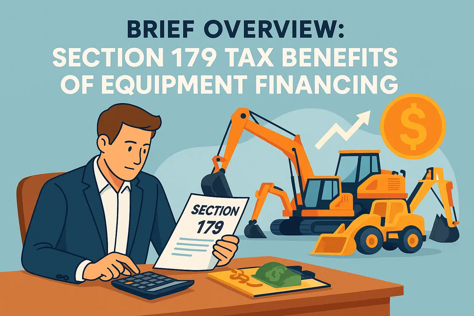 Image of business owner reading about Section 179 Tax benefits of Equipment Financing