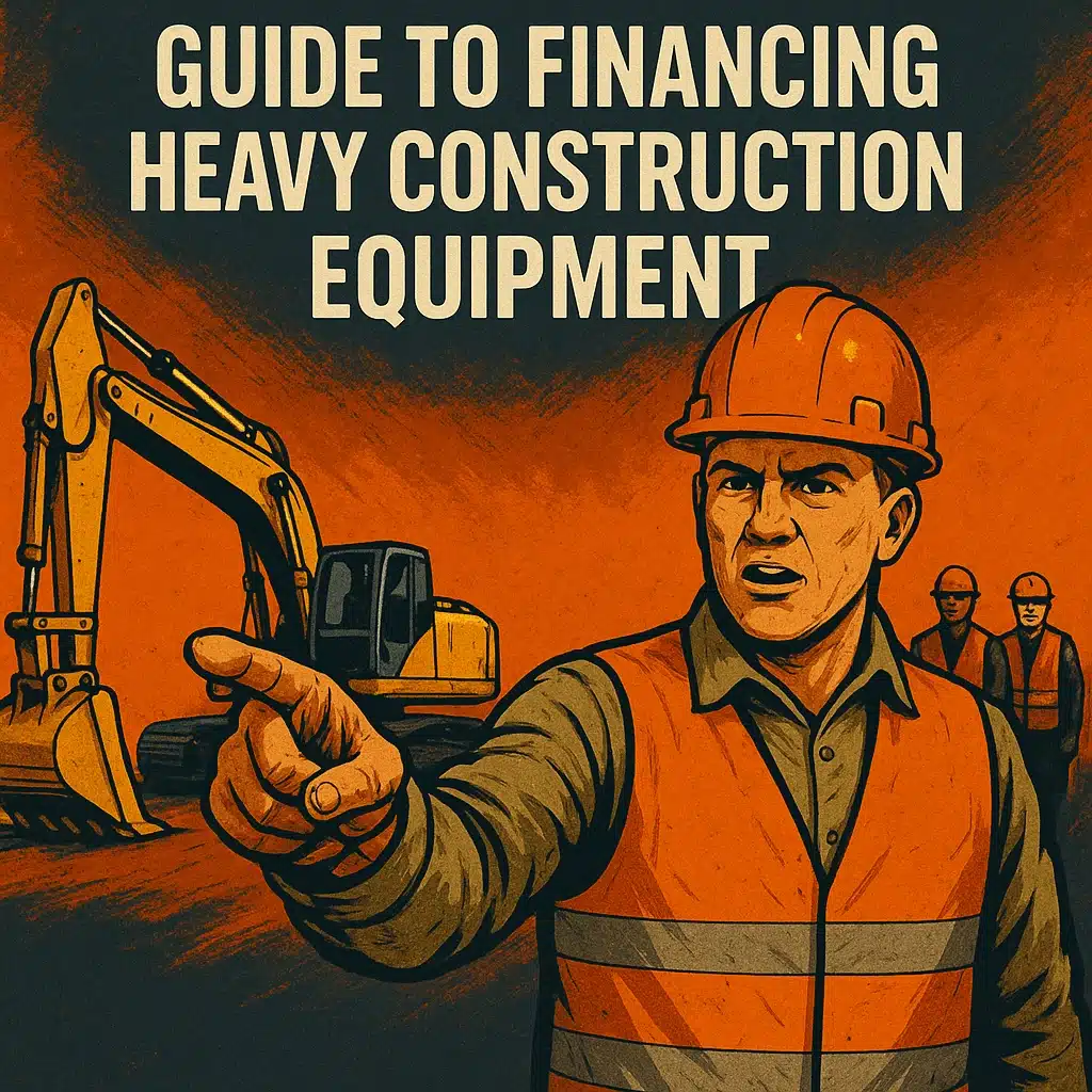 Business owner showing expertise as guide to financing heavy construction equipment