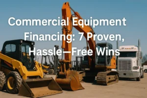 Image of heavy commercial equipment. Focus on heavy equipment financing with 7 proven hassle free wins.