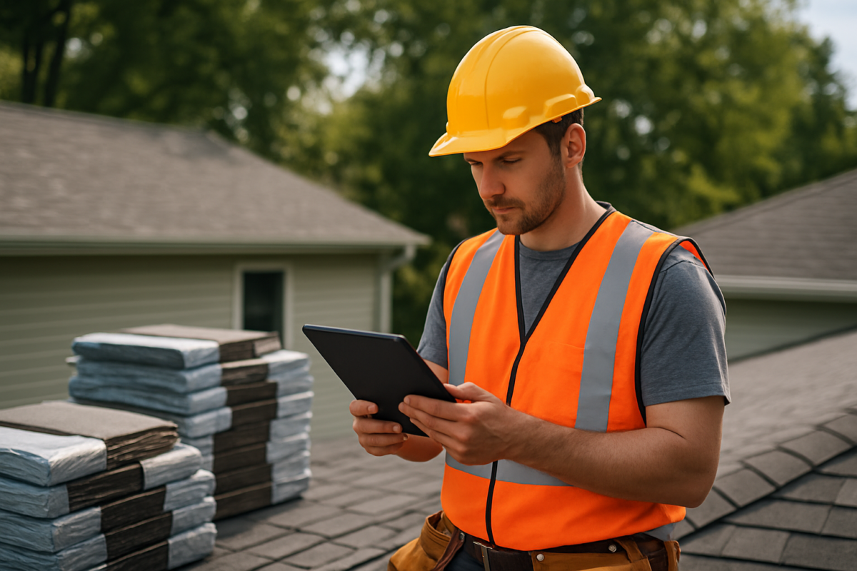 business loan for roofing contractors same day — roofing crew installing shingles on residential home on a clear day