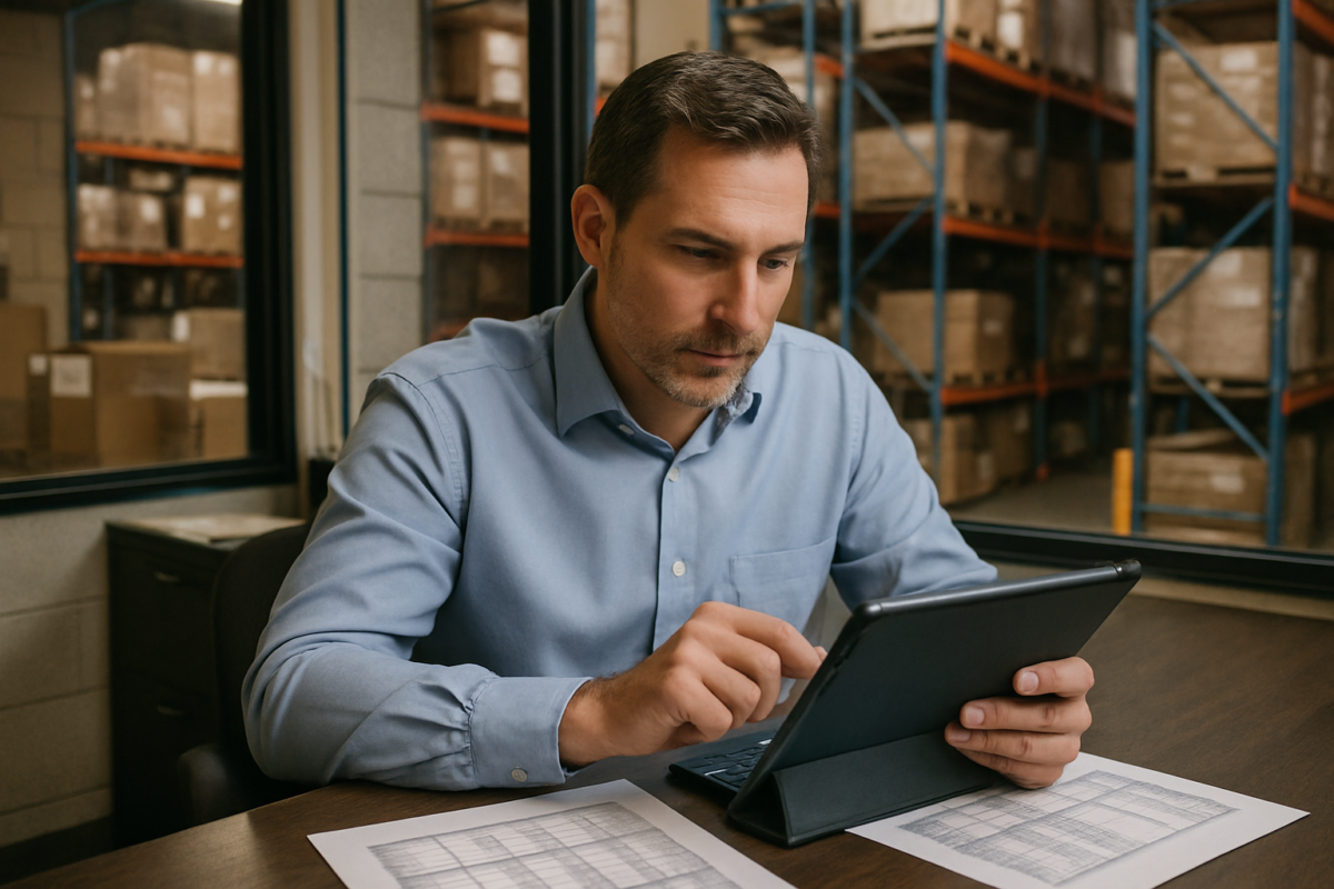 working capital loan for wholesale distributor — warehouse workers managing inventory in a large distribution center